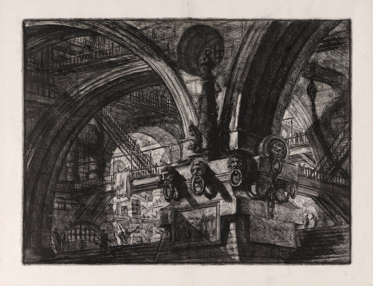 The Pier with a Lamp, plate 15 fra Carceri d av Giovanni Battista Piranesi