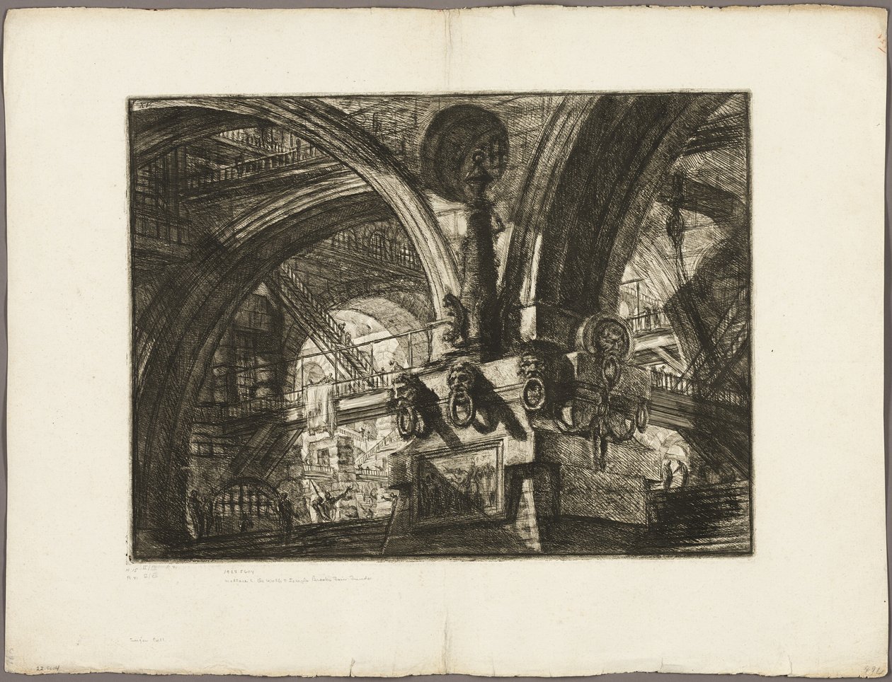 The Pier with a Lamp, plate 15 fra Imaginary Prisons av Giovanni Battista Piranesi