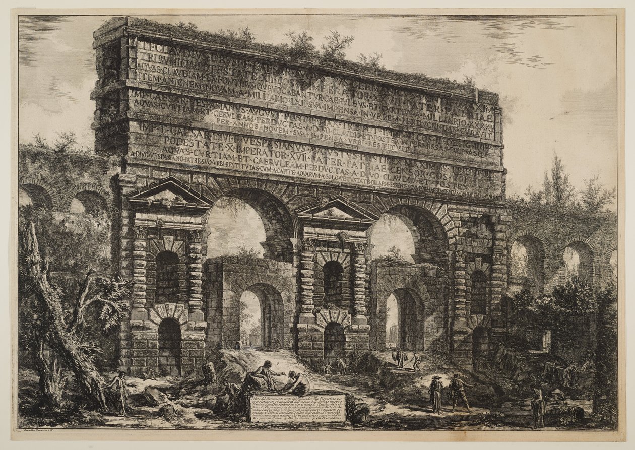 Porta Maggiore, opprinnelig en buegang i Aqua Claudia og Anio Novus av Giovanni Battista Piranesi