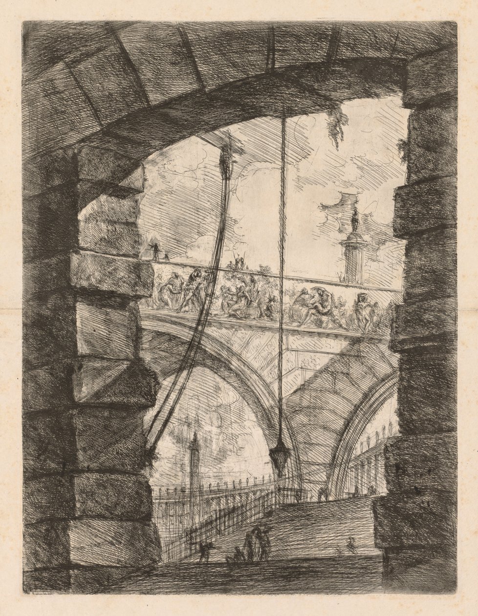 The Prisons: A Lofty Arch with a Frieze, 1745-1750. av Giovanni Battista Piranesi