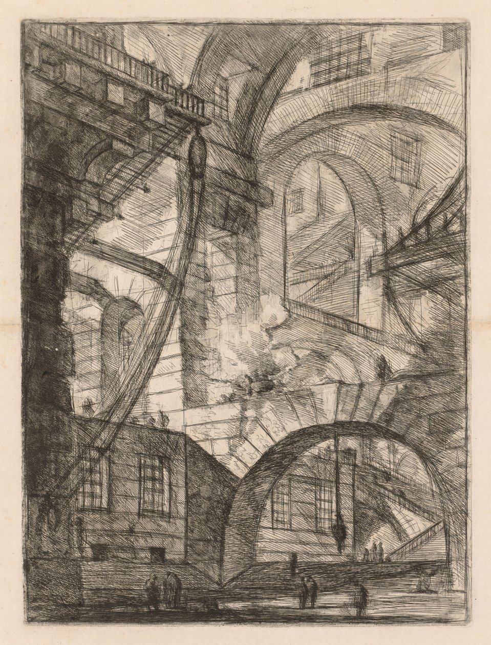 The Prisons: A Perspective of Arches with a Smoking Fire av Giovanni Battista Piranesi