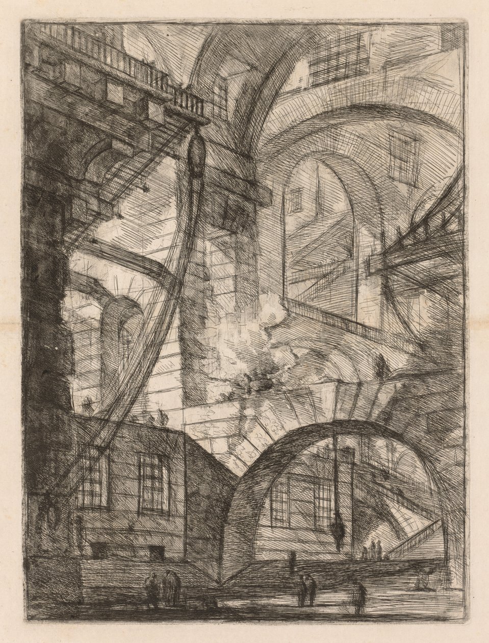 The Prisons: A Perspective of Arches with a Smoking Fire, 1745-1750. av Giovanni Battista Piranesi