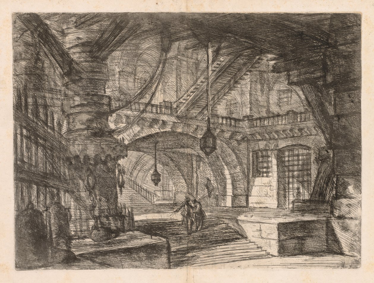 The Prisons: A Wide Hall with Lanterns av Giovanni Battista Piranesi