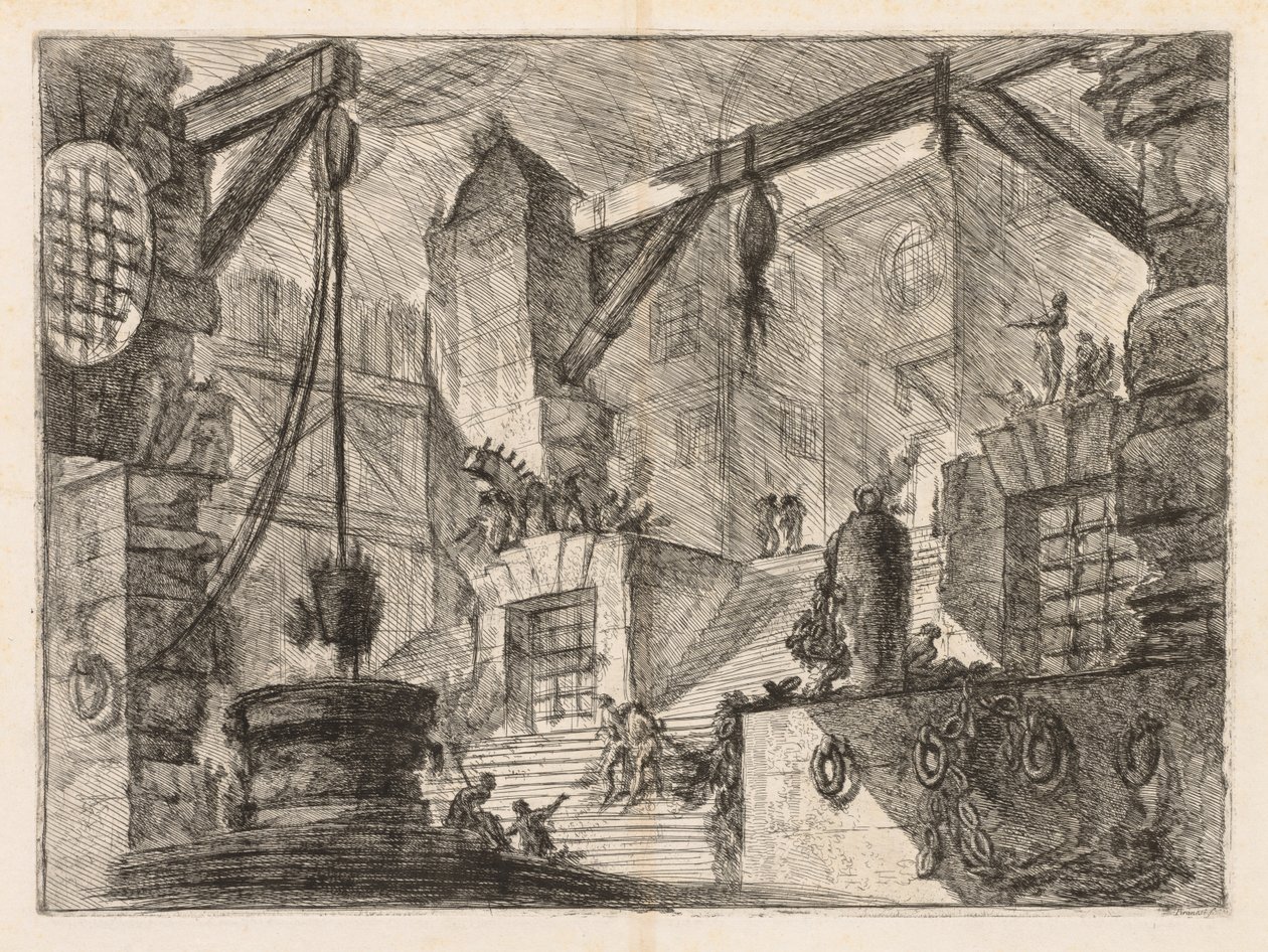 The Prisons: Colonnaded Interior with a Broad Stair, 1745-1750. av Giovanni Battista Piranesi