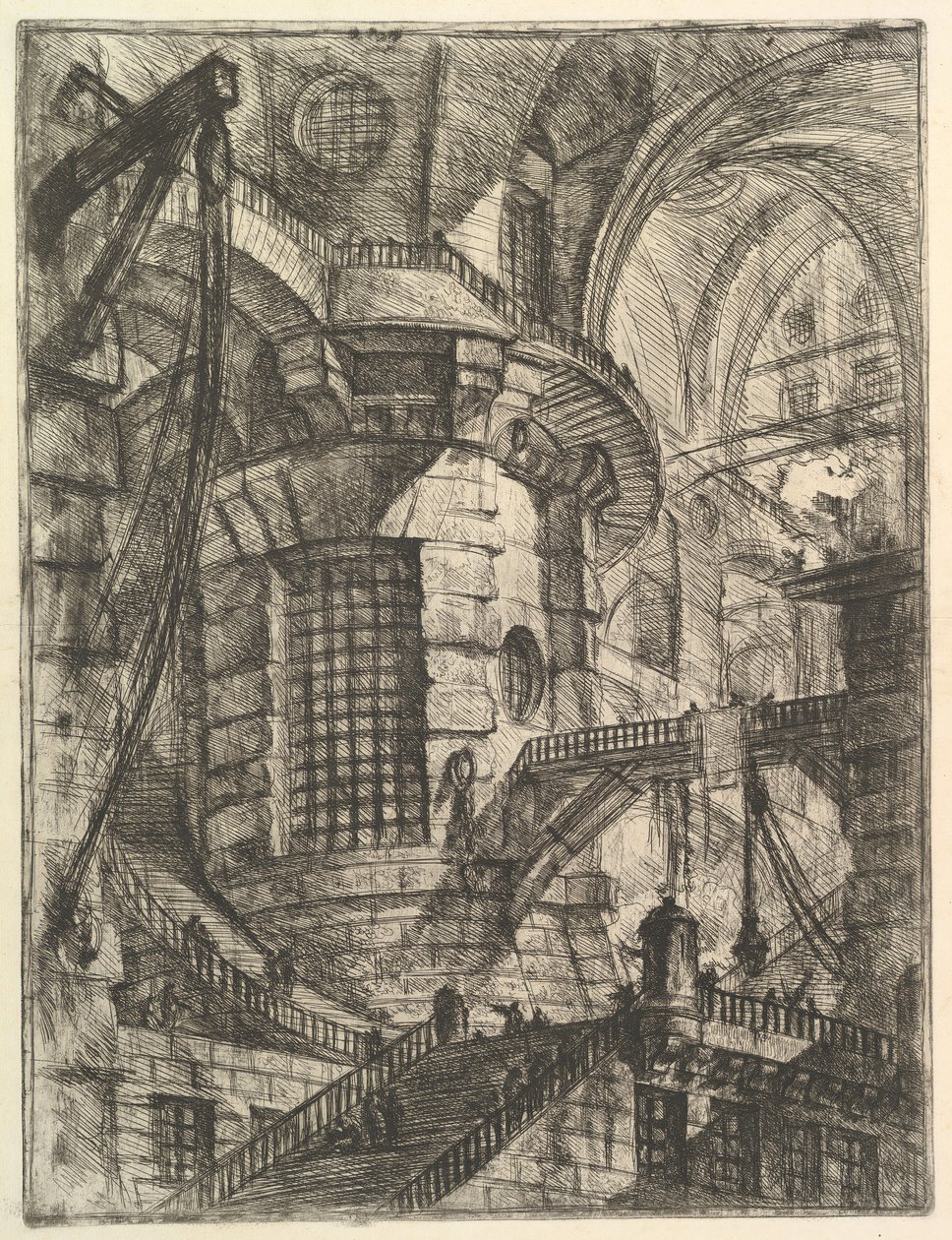 Rundetårnet, fra Carceri dinvenzione Imaginary Prisons, ca. 1749-50. av Giovanni Battista Piranesi
