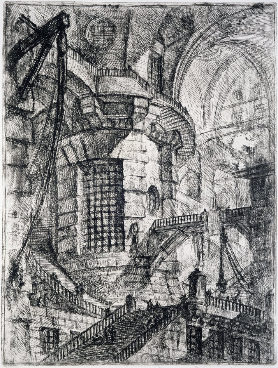 Rundetårnet, plate III fra Carceri dInvenzione, ca. 1749 av Giovanni Battista Piranesi