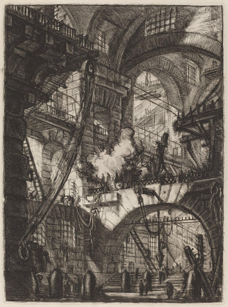 Den rykende brannen av Giovanni Battista Piranesi