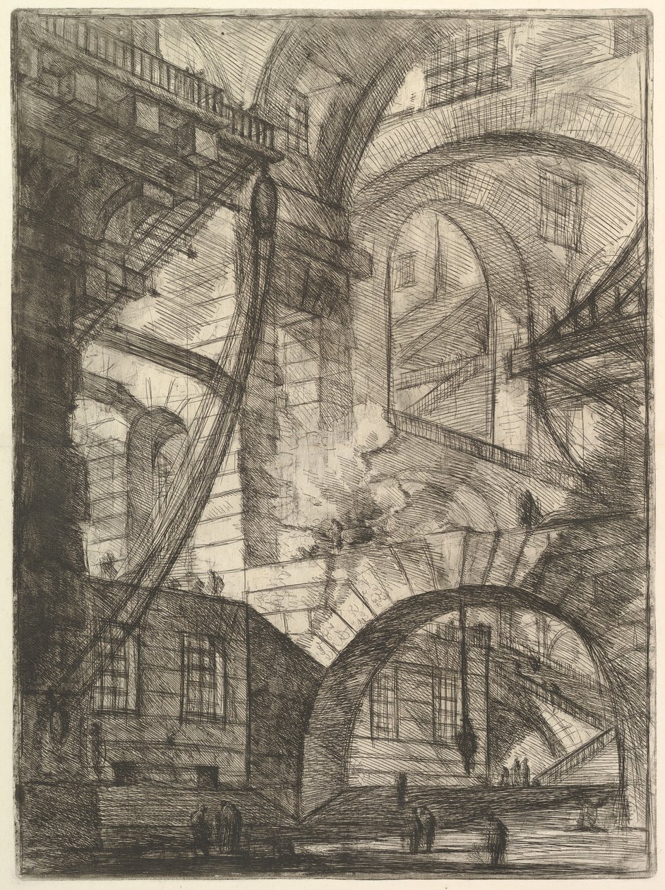 The Smoking Fire, fra Carceri dinvenzione Imaginary Prisons, ca. 1749-50. av Giovanni Battista Piranesi