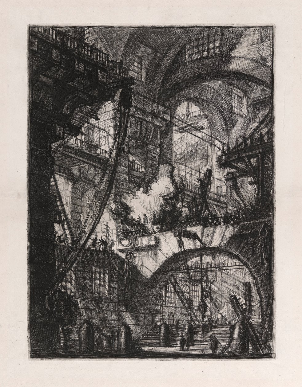 The Smoking Fire, plate 6 fra Carceri d av Giovanni Battista Piranesi