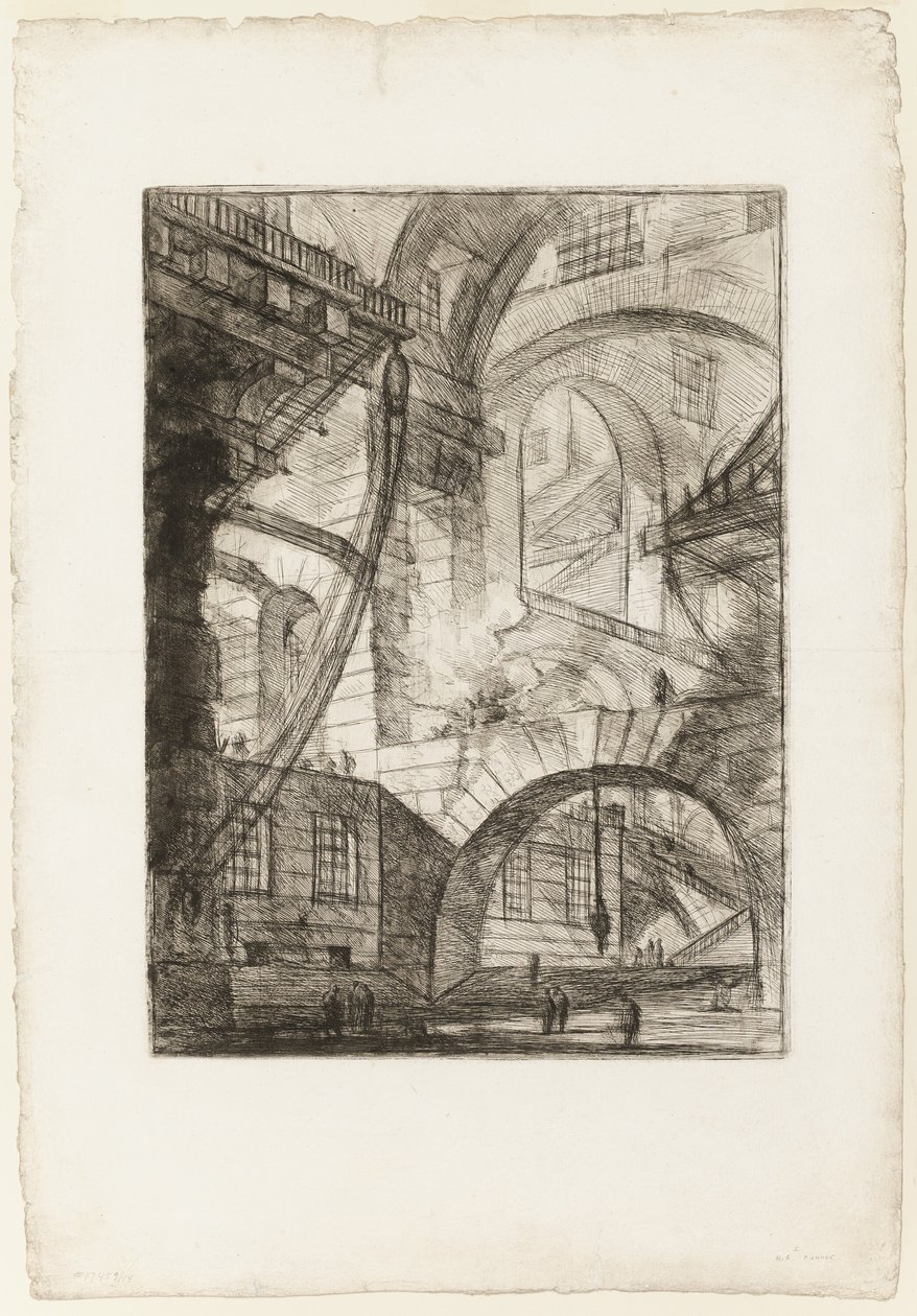 The Smoking Fire, plate 6 fra Imaginary Prisons av Giovanni Battista Piranesi
