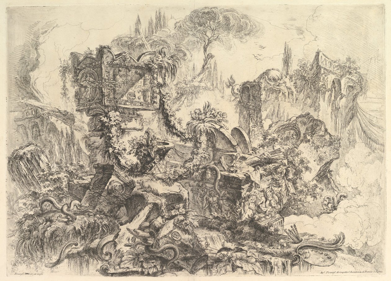 Graven til Nero, fra Grotteschi Grotesques, ca. 1748. av Giovanni Battista Piranesi