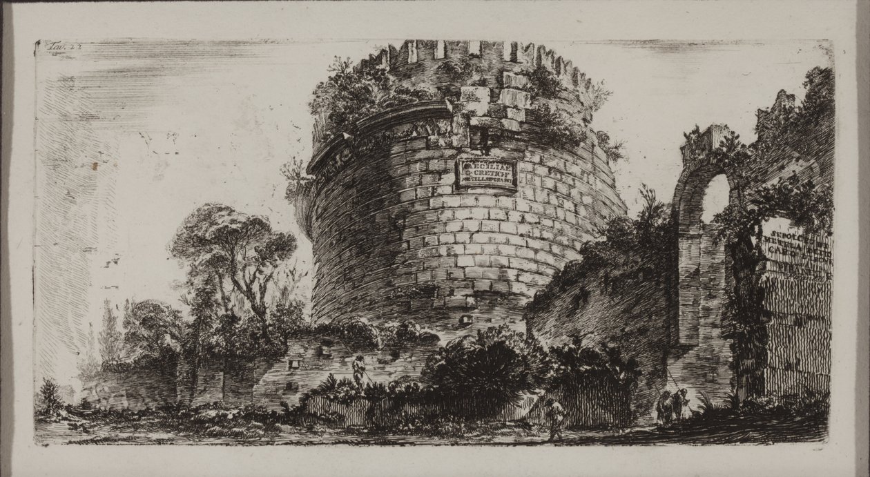 Tomb of Caecilia Metella called Capo di Bove, or Ox Head av Giovanni Battista Piranesi