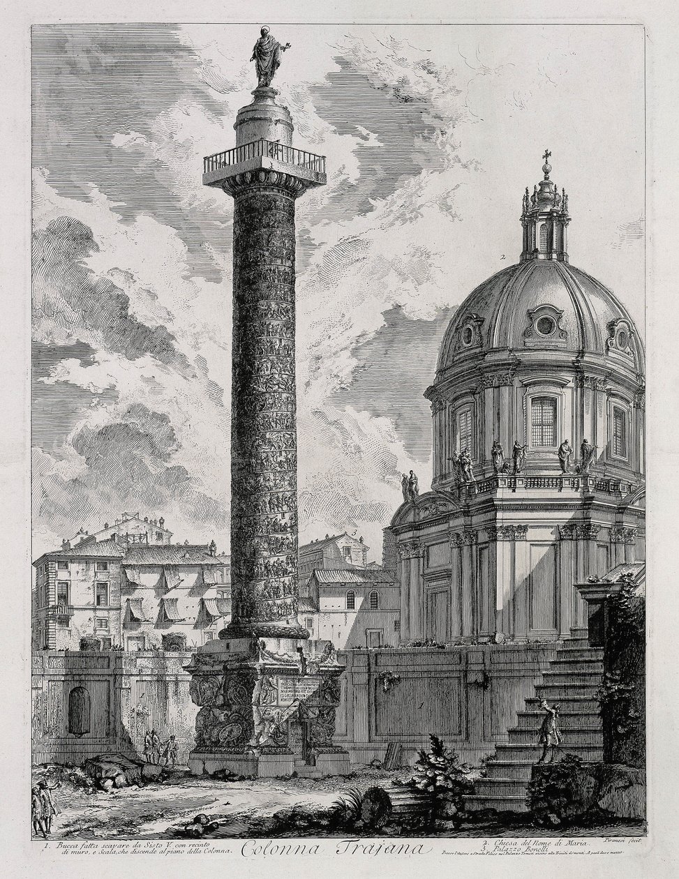 Trajans søyle (fra: Vedute di Roma) av Giovanni Battista Piranesi