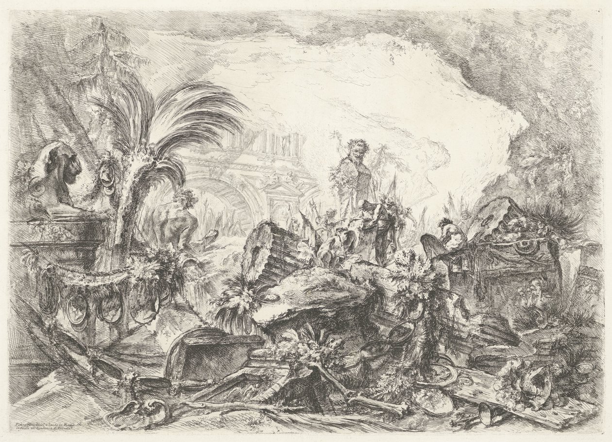 Triomfboog Dekorative innfall (tidligere serietittel) Grotesques (serietittel) av Giovanni Battista Piranesi