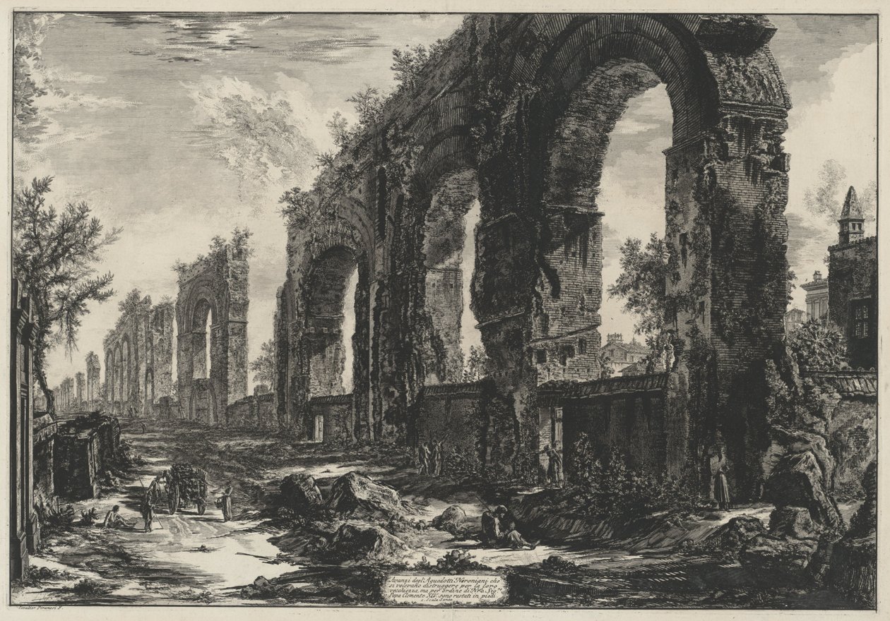 Rester av de neronske akveduktene (fra: Vedute di Roma) av Giovanni Battista Piranesi