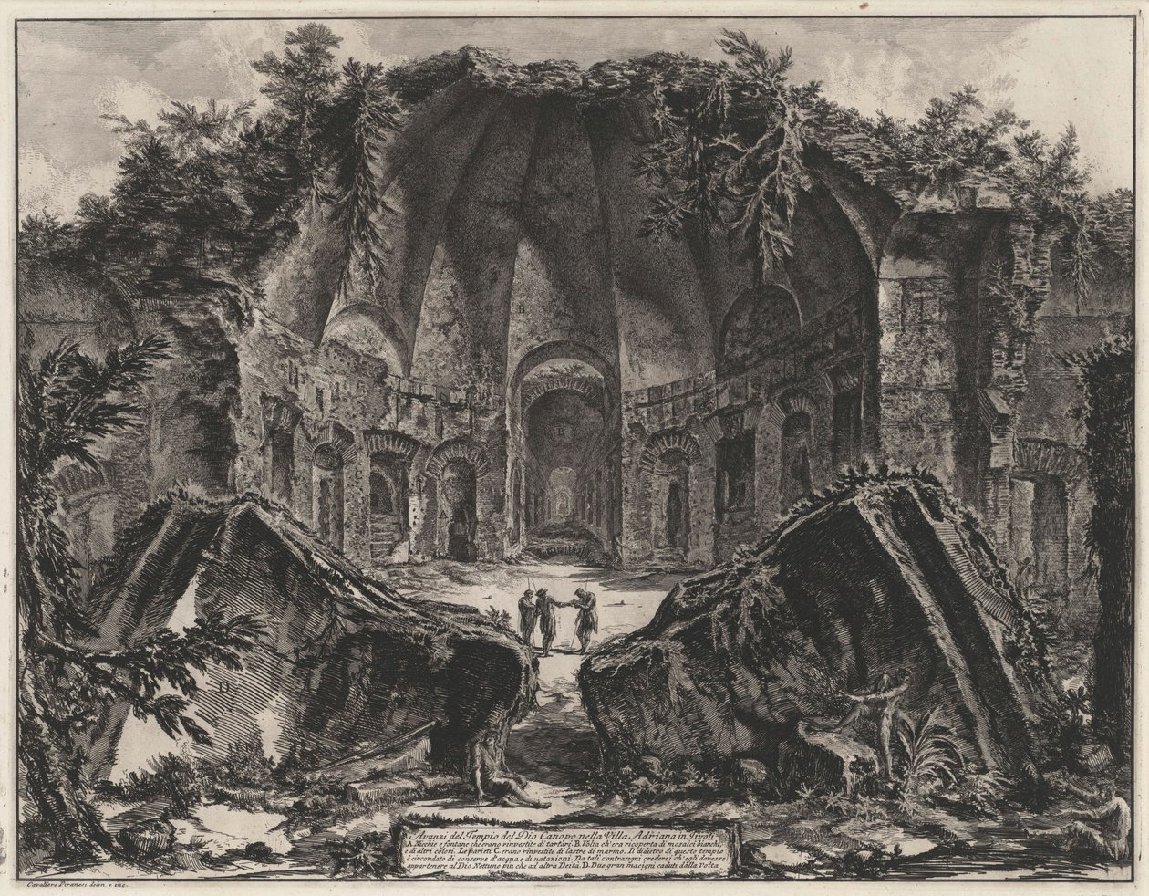 Rester av Canopus i Hadrians villa i Tivoli (fra: Vedute di Roma) av Giovanni Battista Piranesi