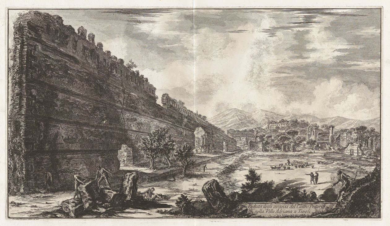 Utsikt over restene av Praetorian Fort [Poecile] i Hadrian av Giovanni Battista Piranesi