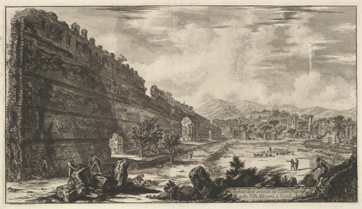 Utsikt over restene av Castro Pretorio i Villa Adriana i Tivoli Utsikt over restene ..., 1770. av Giovanni Battista Piranesi