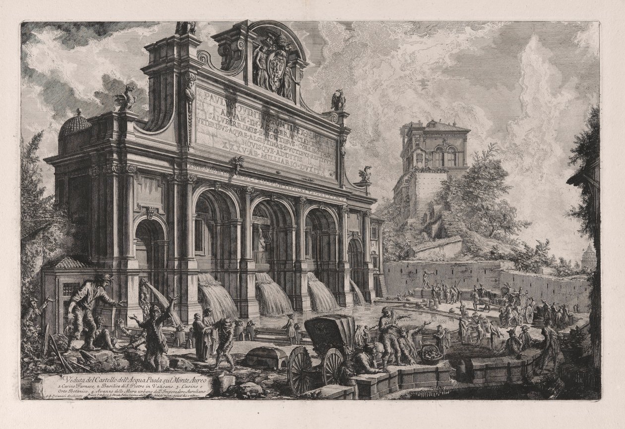 Utsikt over slottet i av Giovanni-Battista Piranesi