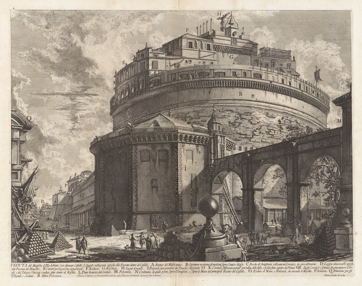 Utsikt over keiser Hadrians mausoleum (nå kalt Castel Sant