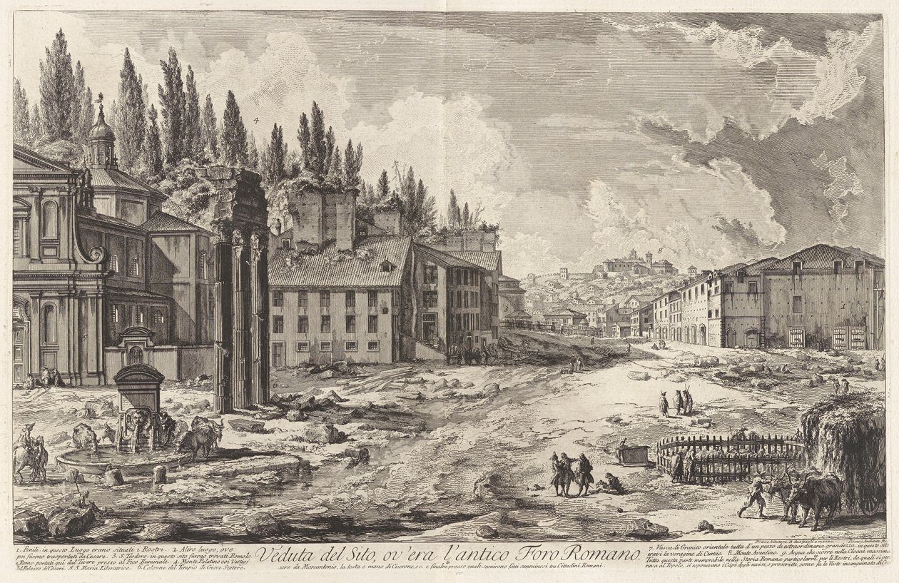 Visning av nettstedet, ov av Giovanni Battista Piranesi