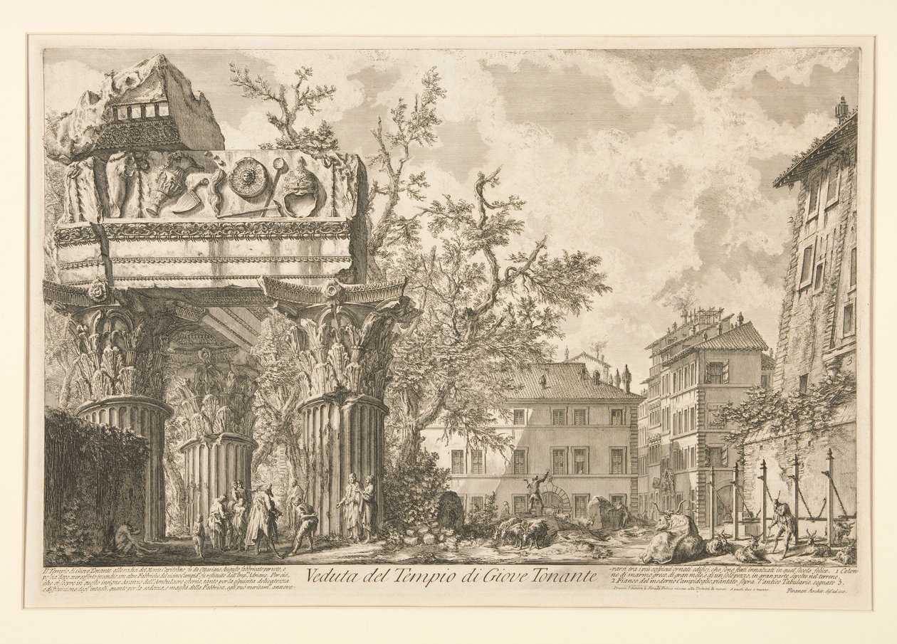 Utsikt over Temple of Jupiter Tonans [the Thunderer]), fra Vedute di Roma av Giovanni Battista Piranesi