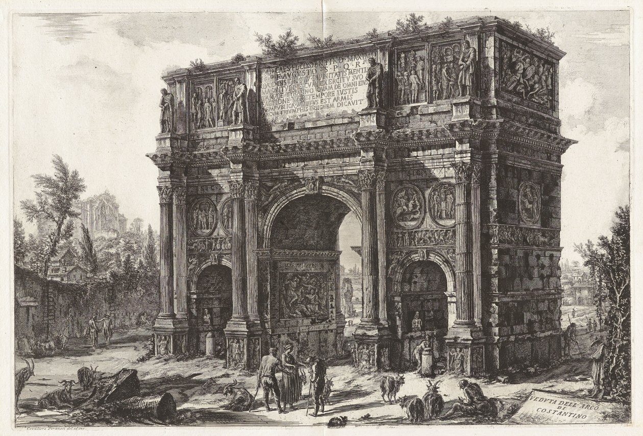 Utsikt over Konstantinbuen, fra Utsikter over Roma av Giovanni Battista Piranesi