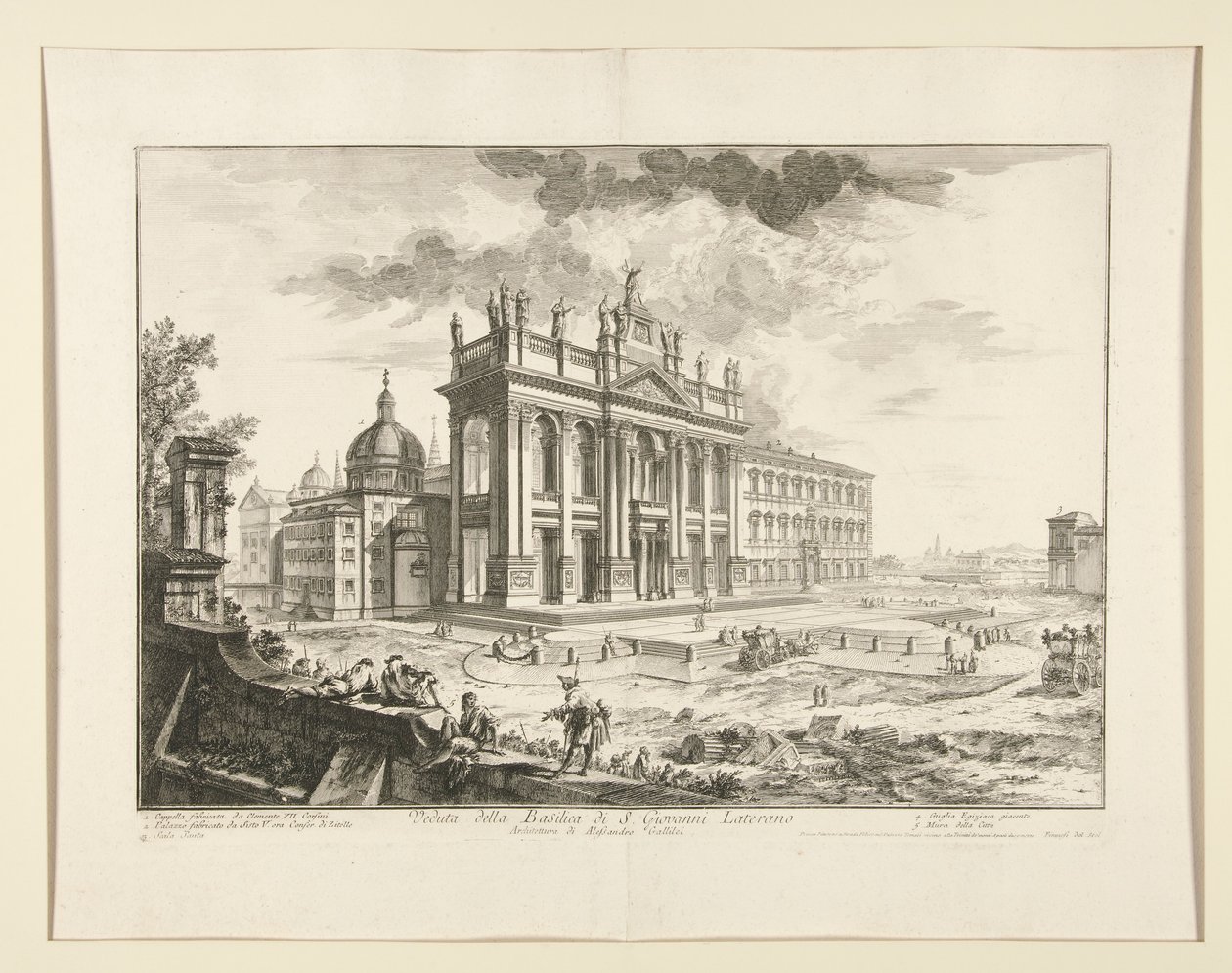 Utsikt over Basilica of S. Giovanni Laterano (Utsikt over Basilica of S. Giovanni Laterano), fra Vedute di Roma av Giovanni Battista Piranesi