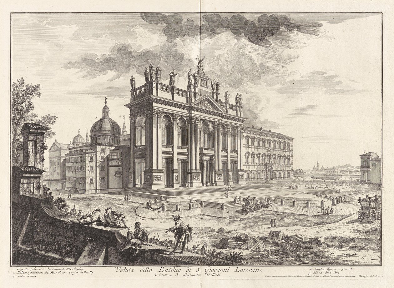 Utsikt over basilikaen San Giovanni Laterano, fra Vedute di Roma (Utsikt over Roma) av Giovanni Battista Piranesi