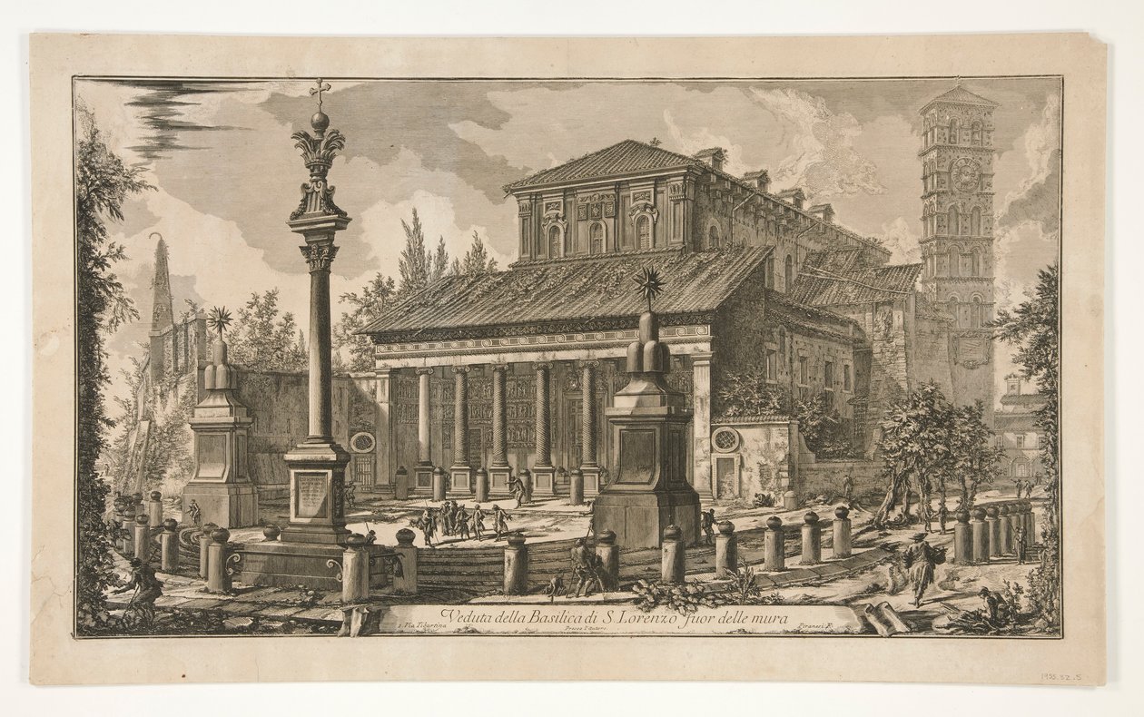 Utsikt over S. Lorenzo utenfor murene, fra Vedute di Roma av Giovanni Battista Piranesi