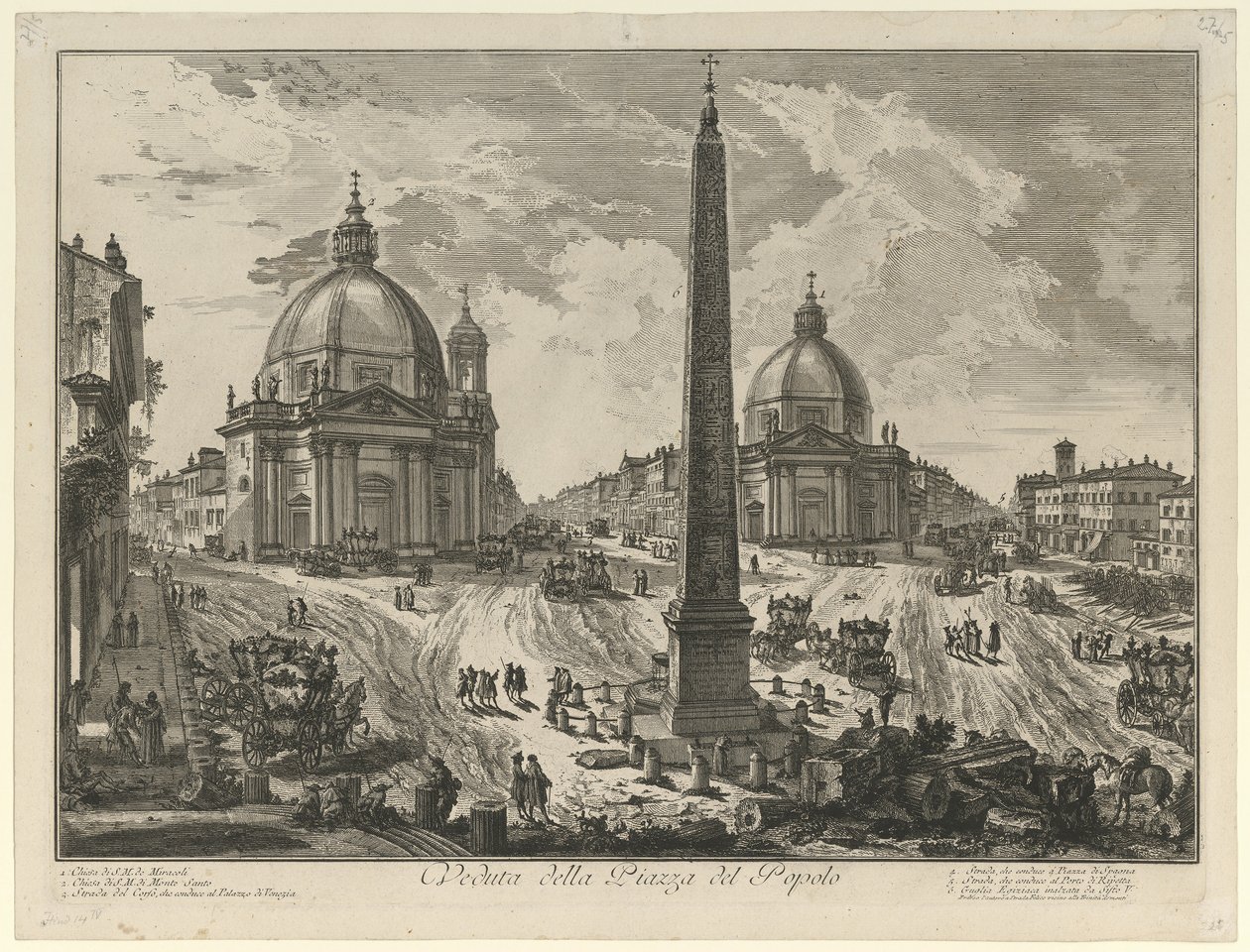 Utsikt over Piazza del Popolo av Giovanni Battista Piranesi
