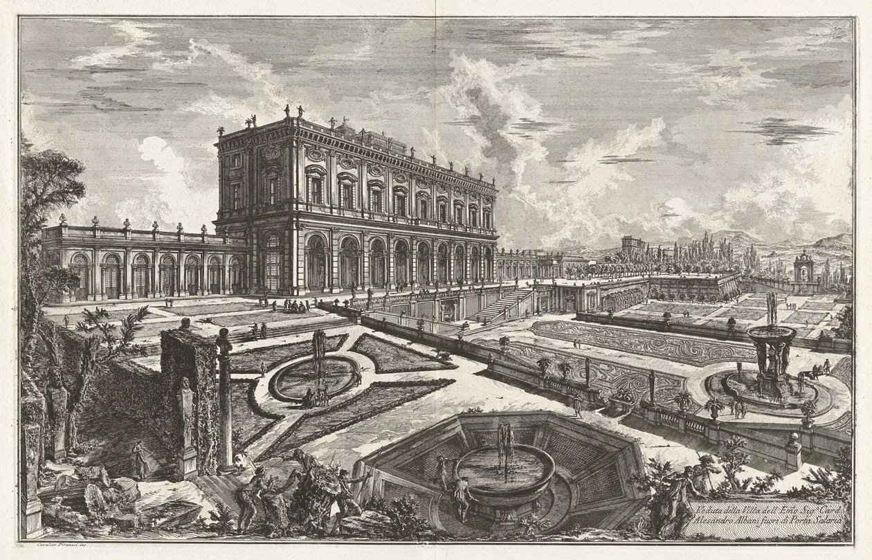 Utsikt over Villa dell av Giovanni Battista Piranesi