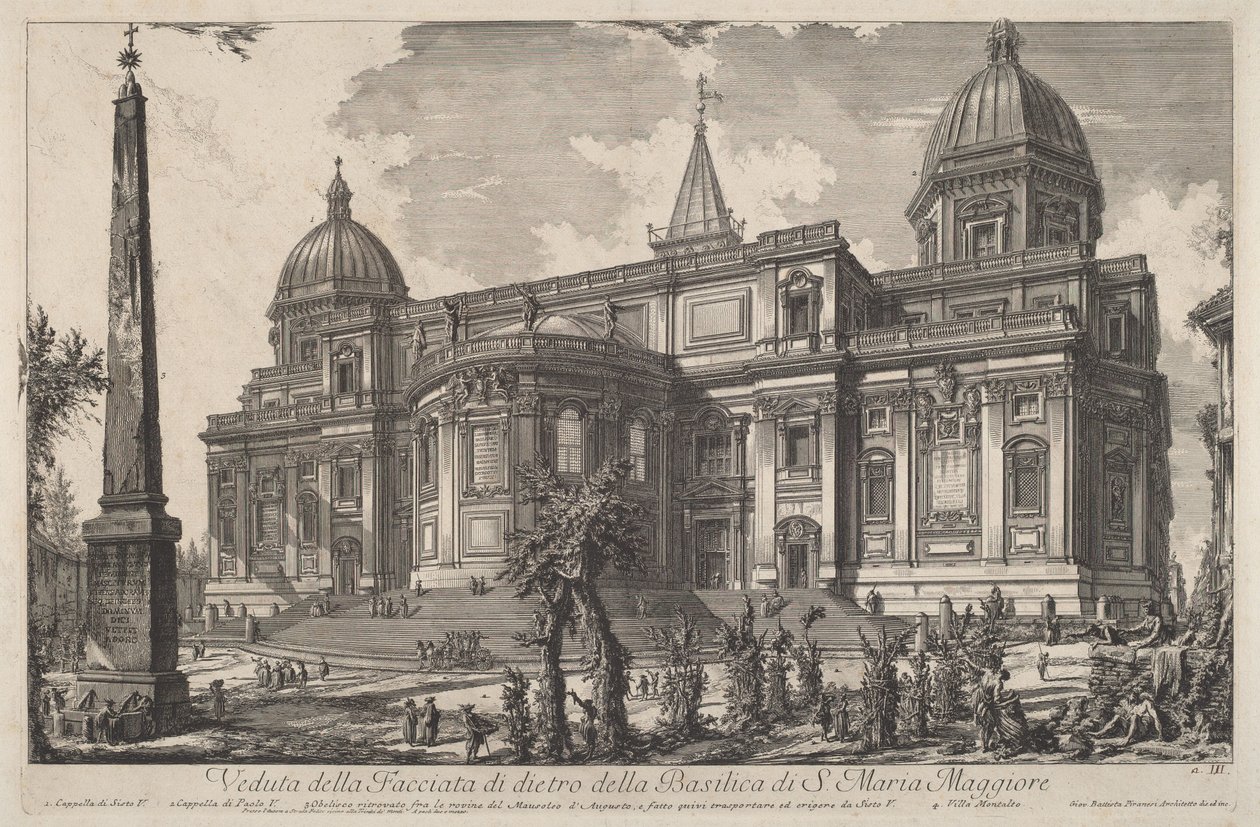 Utsikt over baksiden av Basilica di Santa Maria Maggiore av Giovanni Battista Piranesi