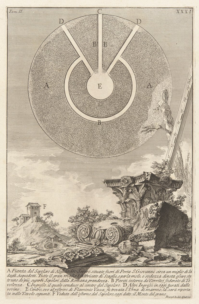 Veduta di altra parte della Camera Sepolcrale di L. Arrunzio (View of Another Part of the Tomb Chamber of L. Arruntius), plate 10 from volume 2 Antichit? romane (Roman Antiquities)   1332463   no       norwegian Successfully Translated  Original: Koume Emb av Giovanni Battista Piranesi