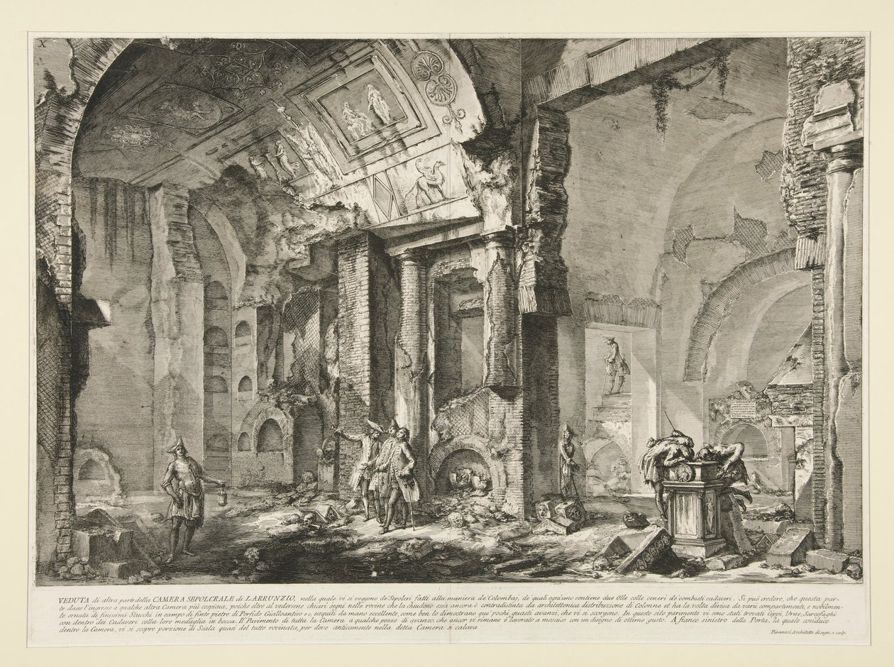 Utsikt over en annen del av gravkammeret til L. Arruntius, fra Le Antichit? Roman av Giovanni Battista Piranesi