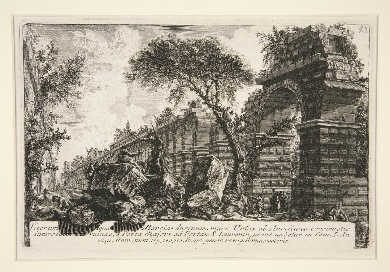 Gammel akvedukt av Acqua Marcia, fra Della Magnificenza ed Architettura de av Giovanni Battista Piranesi