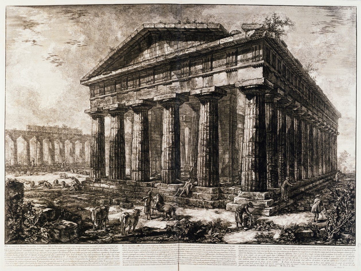 Utsikt over Neptuntemplet ved Paestum av Giovanni Battista Piranesi
