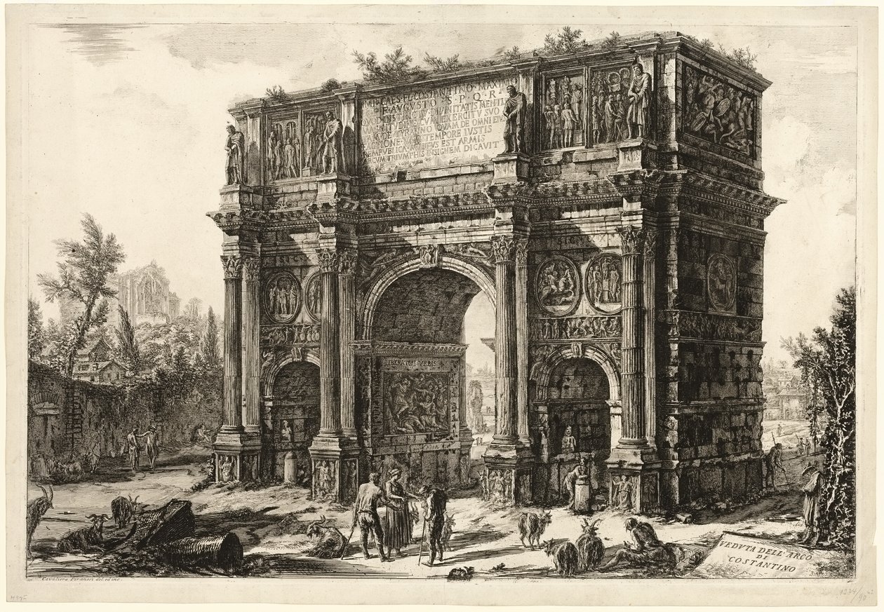 Utsikt over Konstantinbuen, fra utsikt over Roma av Giovanni Battista Piranesi