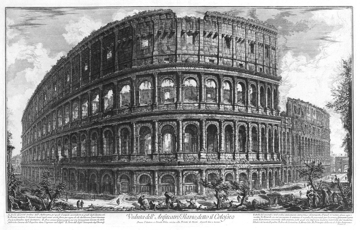 Utsikt over Colosseum i Roma av Piranesi av Giovanni Battista Piranesi