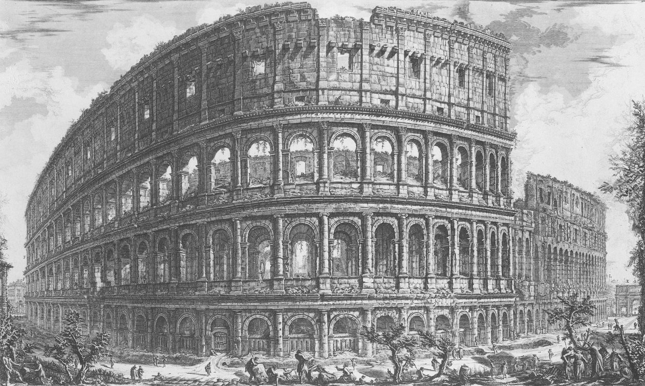 Utsikt over det flaviske amfiteateret, kjent som Colosseum fra 