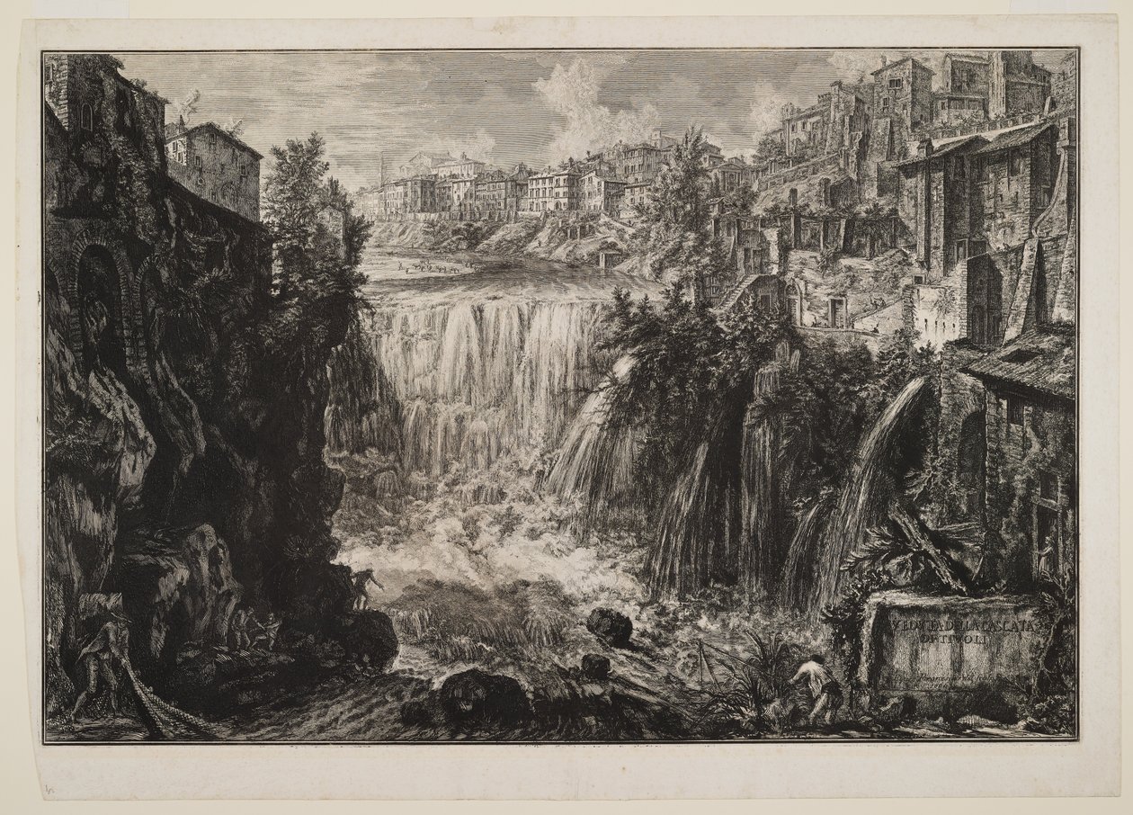Utsikt over den store fossen i Tivoli av Giovanni Battista Piranesi