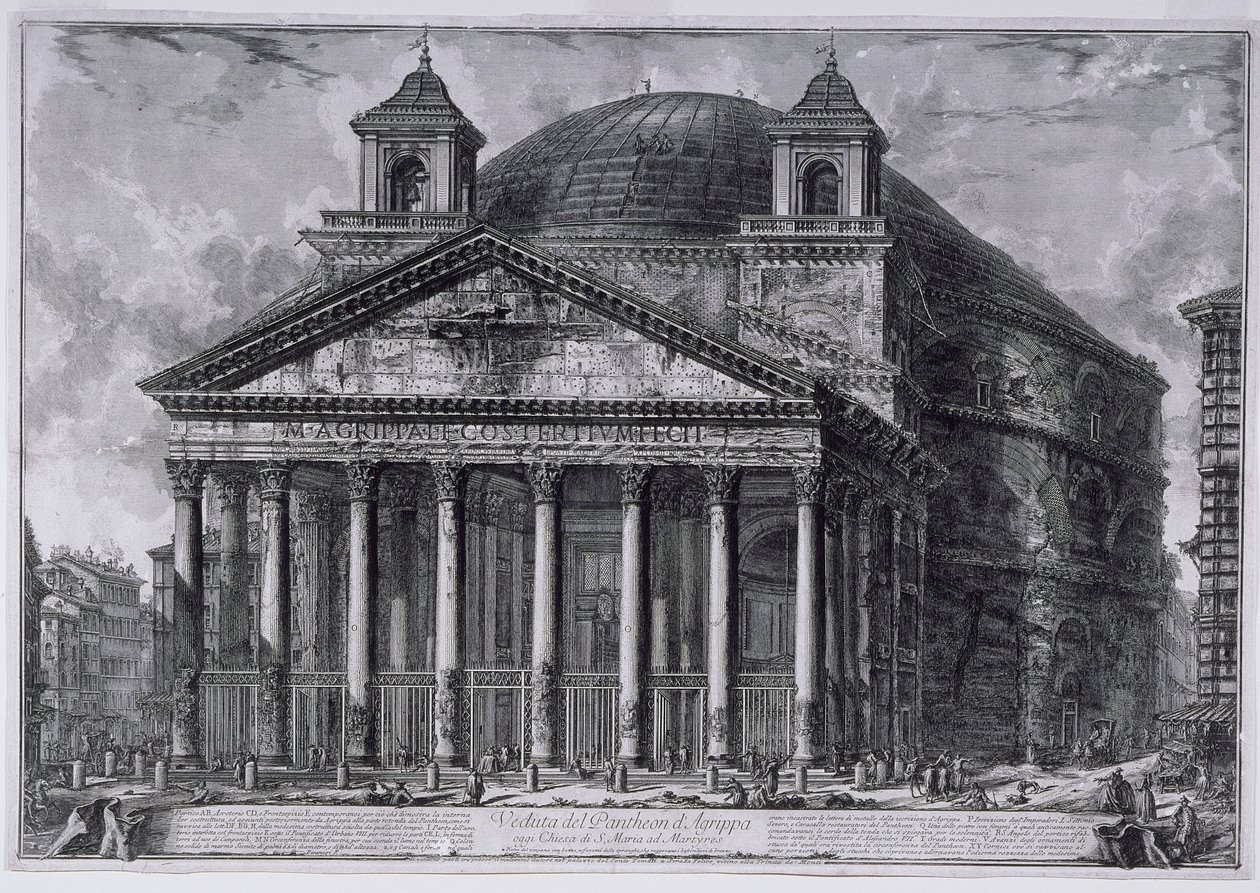 Utsikt over Pantheon of Agrippa, ca. 1761 (etsninger) av Giovanni Battista Piranesi