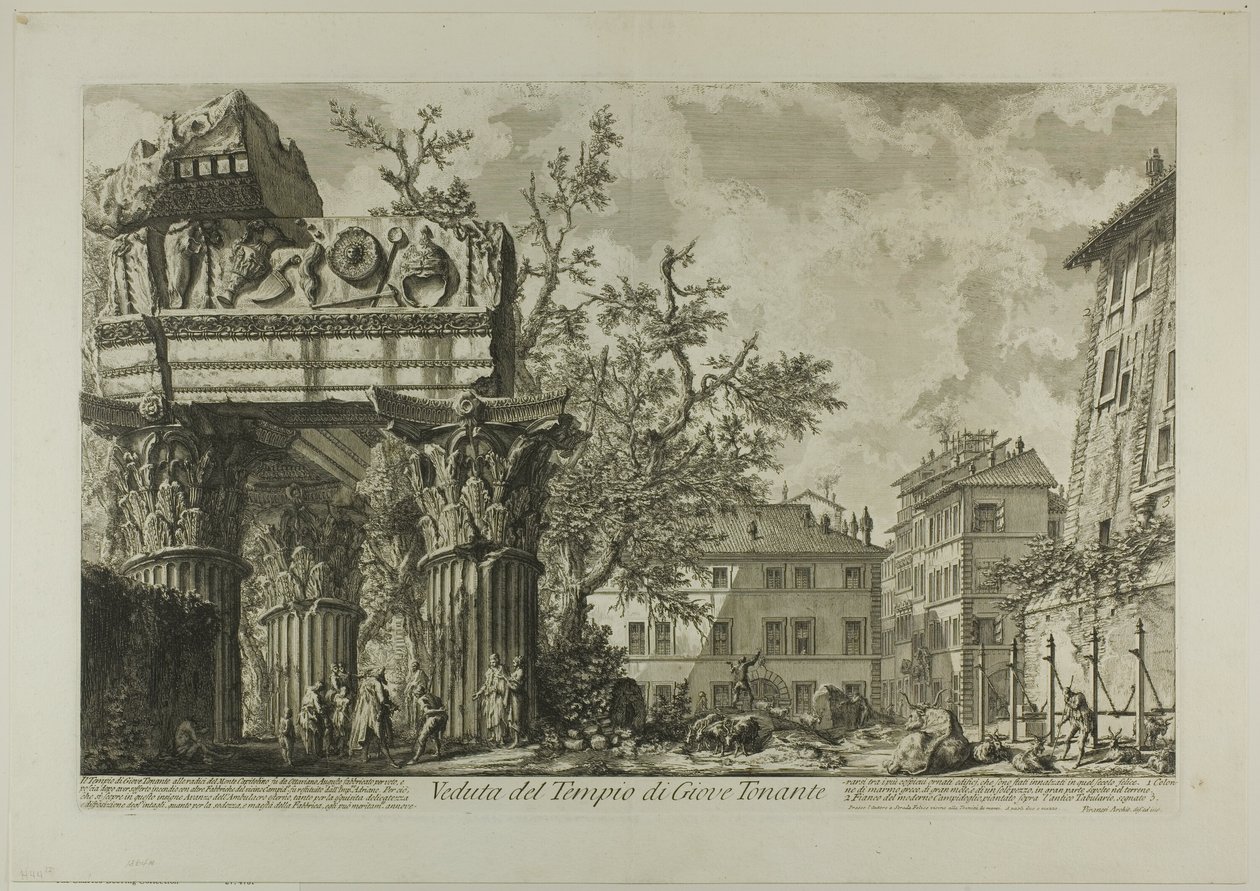 Utsikt over Temple of Jupiter Tonans [Jupiter the Thunderer], fra Views of Roma av Giovanni Battista Piranesi