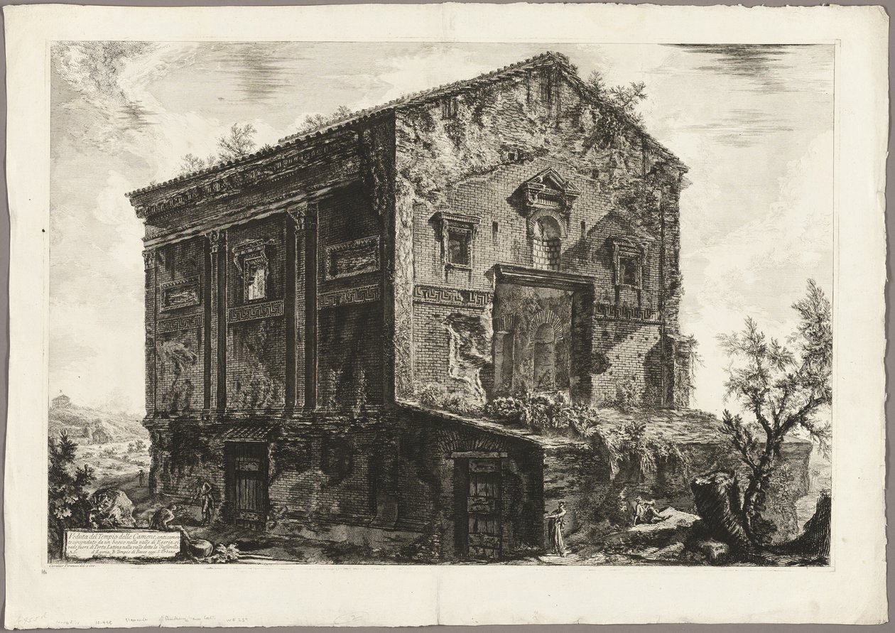 Utsikt over Camenae-tempelet, fra utsikt over Roma av Giovanni Battista Piranesi