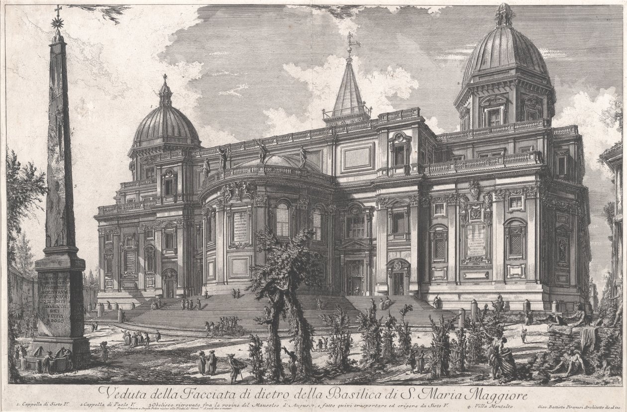 Utsikt over den bakre inngangen til basilikaen S. Maria Maggiore, ca. 1760-1778 (radering) av Giovanni Battista Piranesi