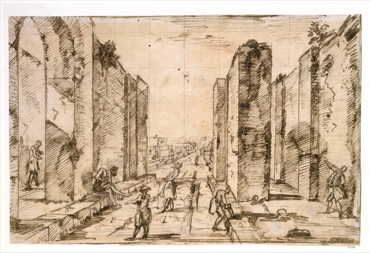 Utsikt gjennom Herculaneum-porten, Pompeii av Giovanni Battista Piranesi