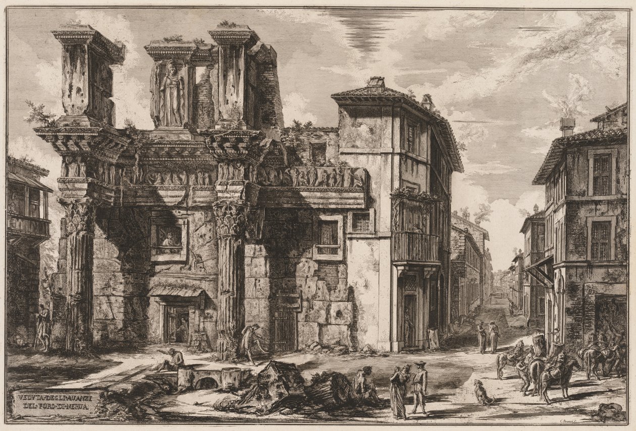 Utsikt over Roma: Forum of Nerva av Giovanni Battista Piranesi