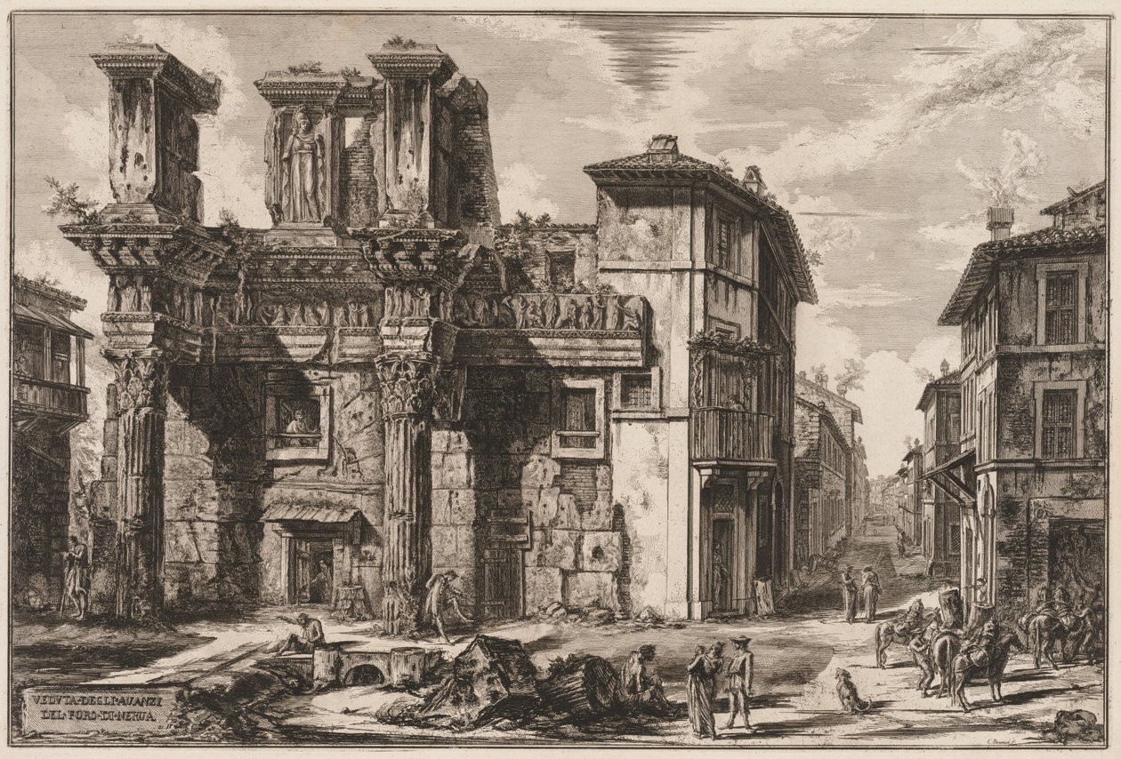 Utsikt over Roma: Forum of Nerva. av Giovanni Battista Piranesi