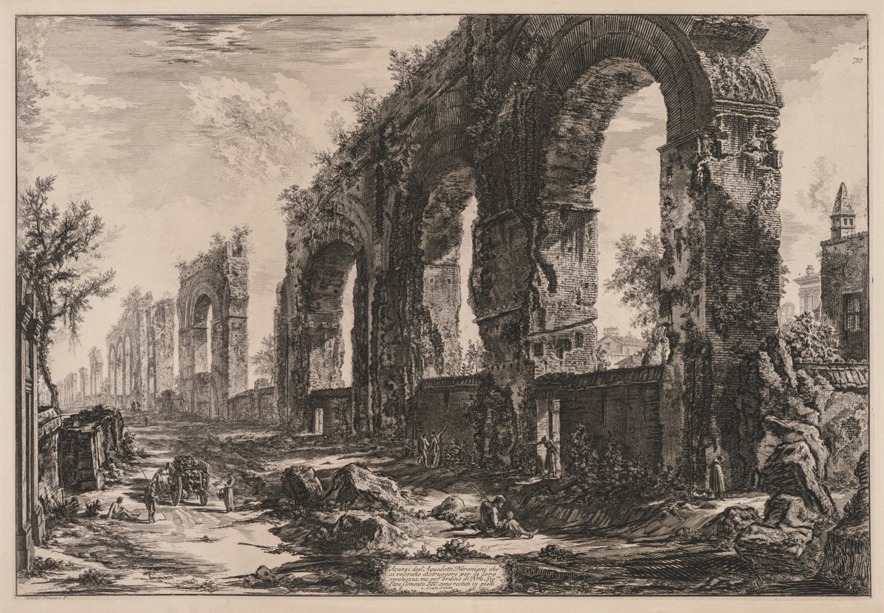 Utsikt over Roma: Aquaduct of Nero av Giovanni Battista Piranesi