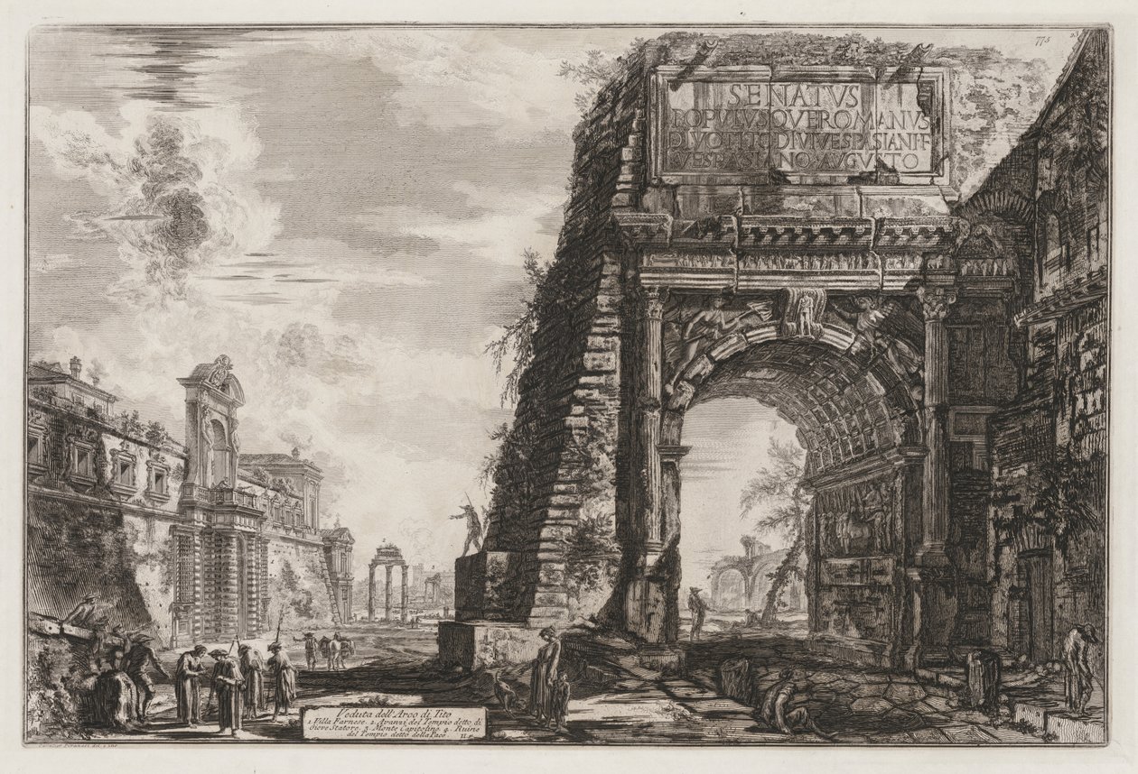Utsikt over Roma: Buen eller Titus av Giovanni Battista Piranesi